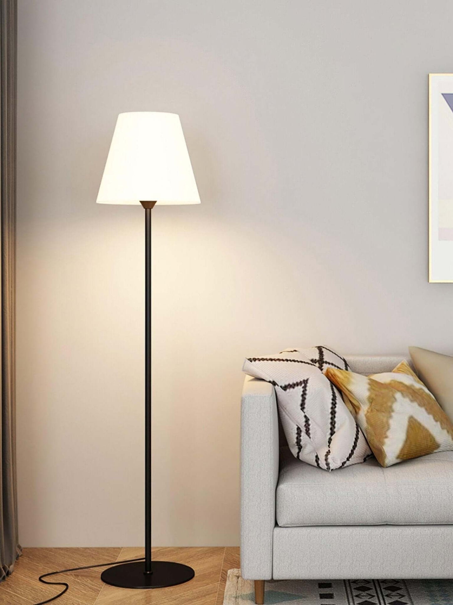 Modern Ward Floor Lamp - Metal & Acrylic - Black & White Options