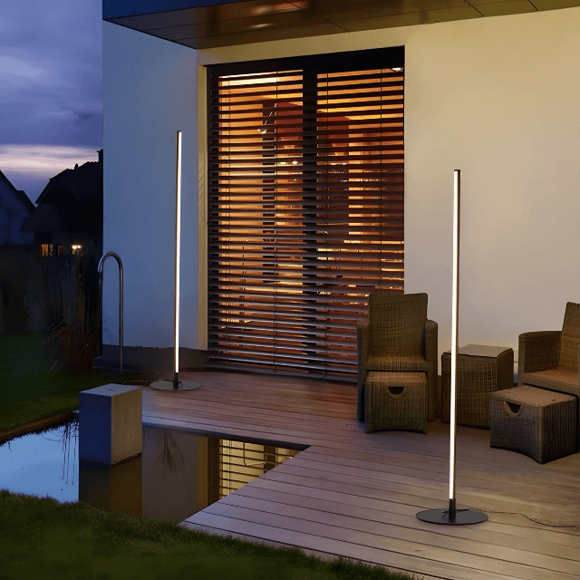 Modern Outdoor Solar Floor Lamp - 52.4" Tall LED Solar Powered Lamp for Patio, Garden, or Outdoor Living Area
