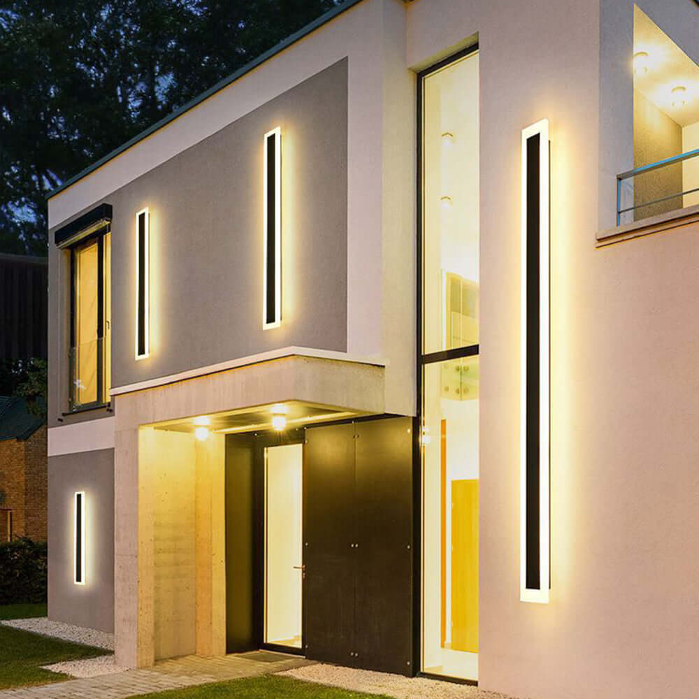 IP65 Modern Minimalist LED Outdoor Wall Light, Black Acrylic, Weatherproof