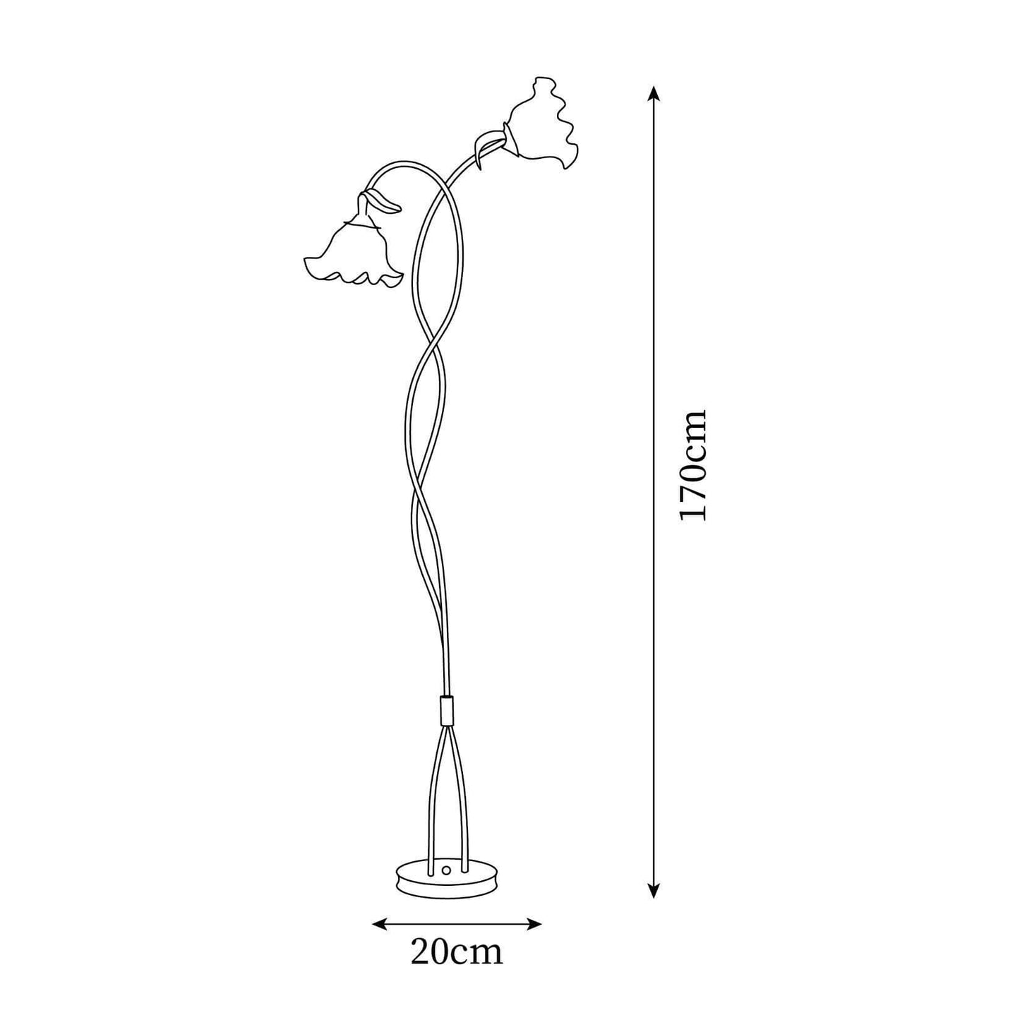 Calla Lily Flower Floor Lamp - Elegant Green Matte Finish with Delicate White Flowers