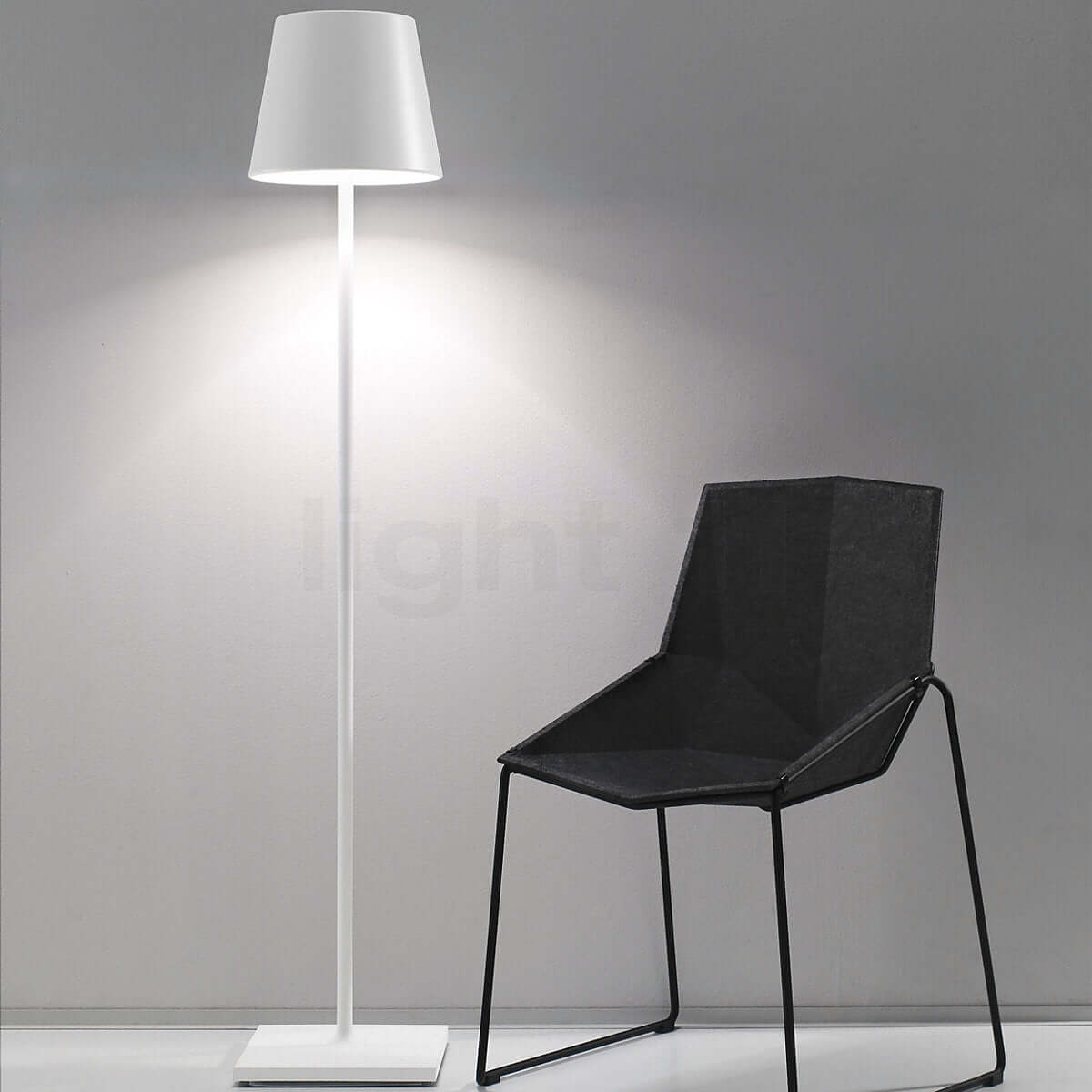 Rechargeable LED Floor Lamp - Modern Adjustable Aluminum & Acrylic Lamp - White/Black