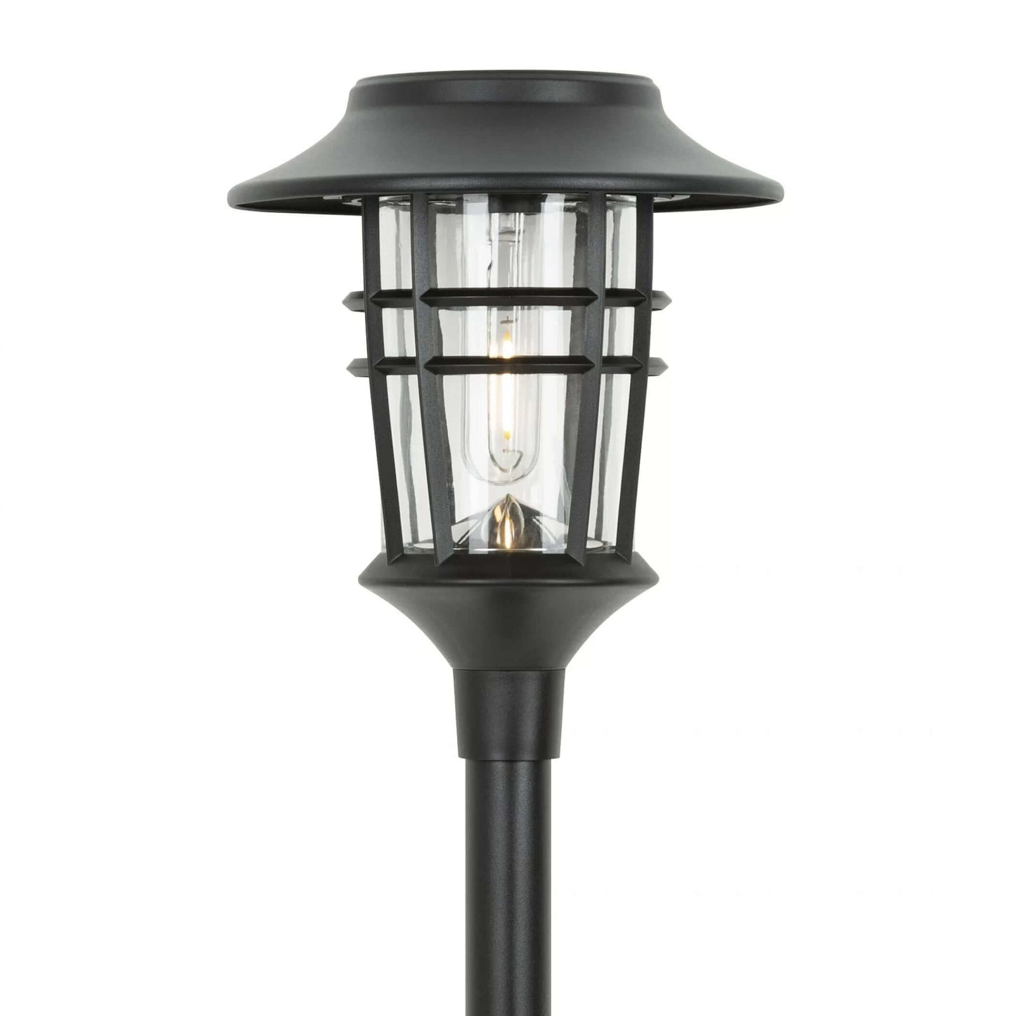 Solar Garden Lamps Torch Lights Outdoor 6-Pack - Black Aluminum & Plastic - 10 Lumens - 59cm H x 16cm W