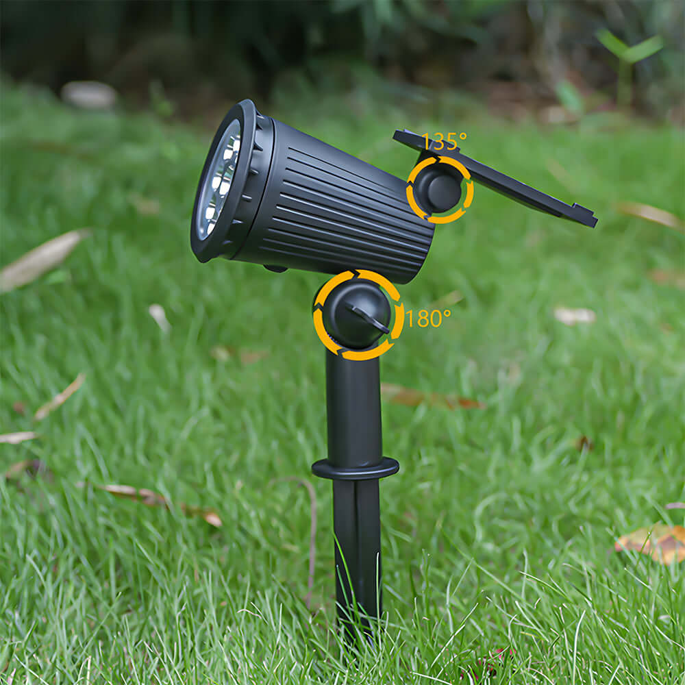 Solar Powered Modern Black Outdoor Floor Light - 30.5CM