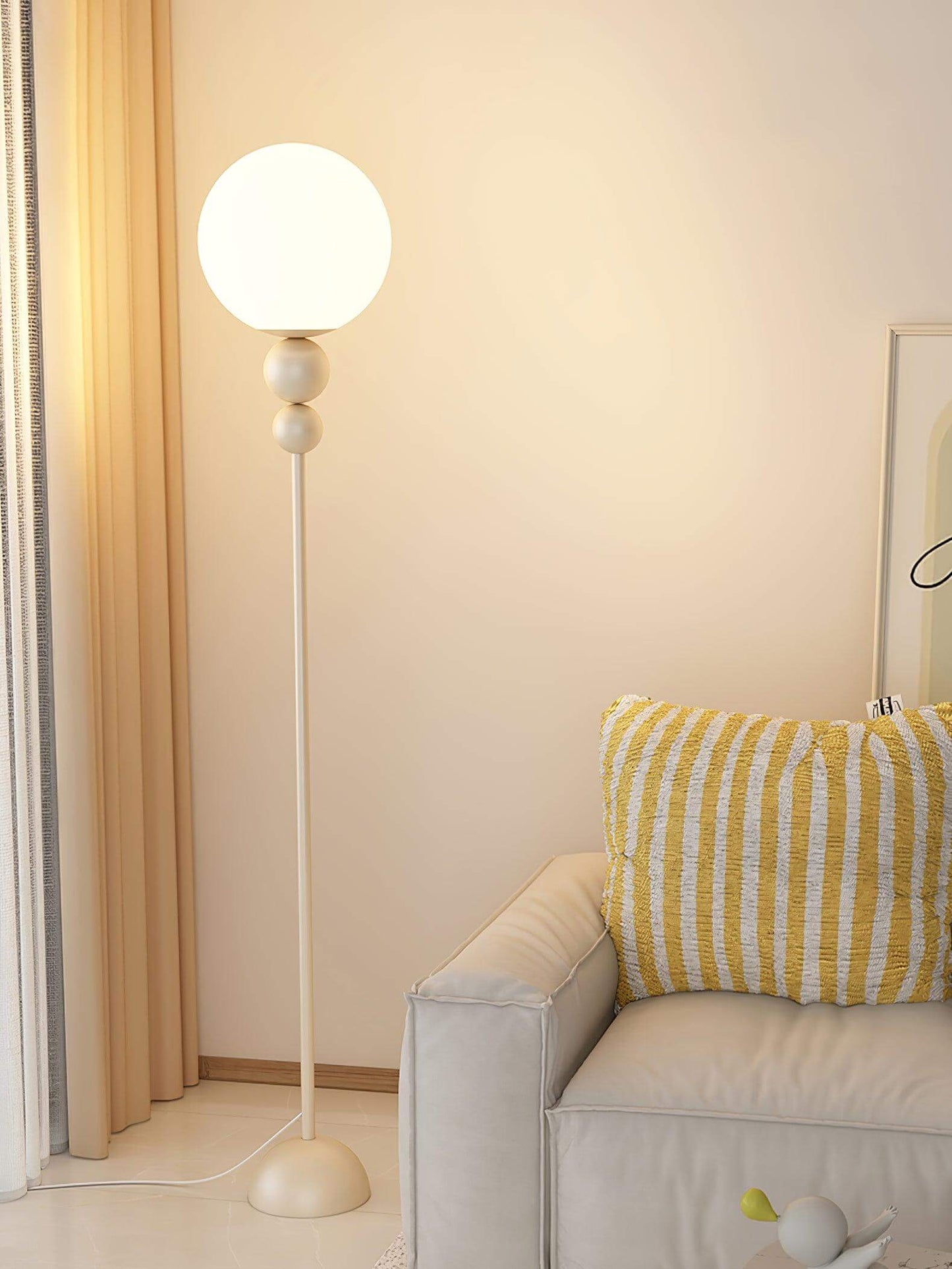 Modern Clavel Floor Lamp: Metal & Glass Design | E26/E27 Base | 5W LED