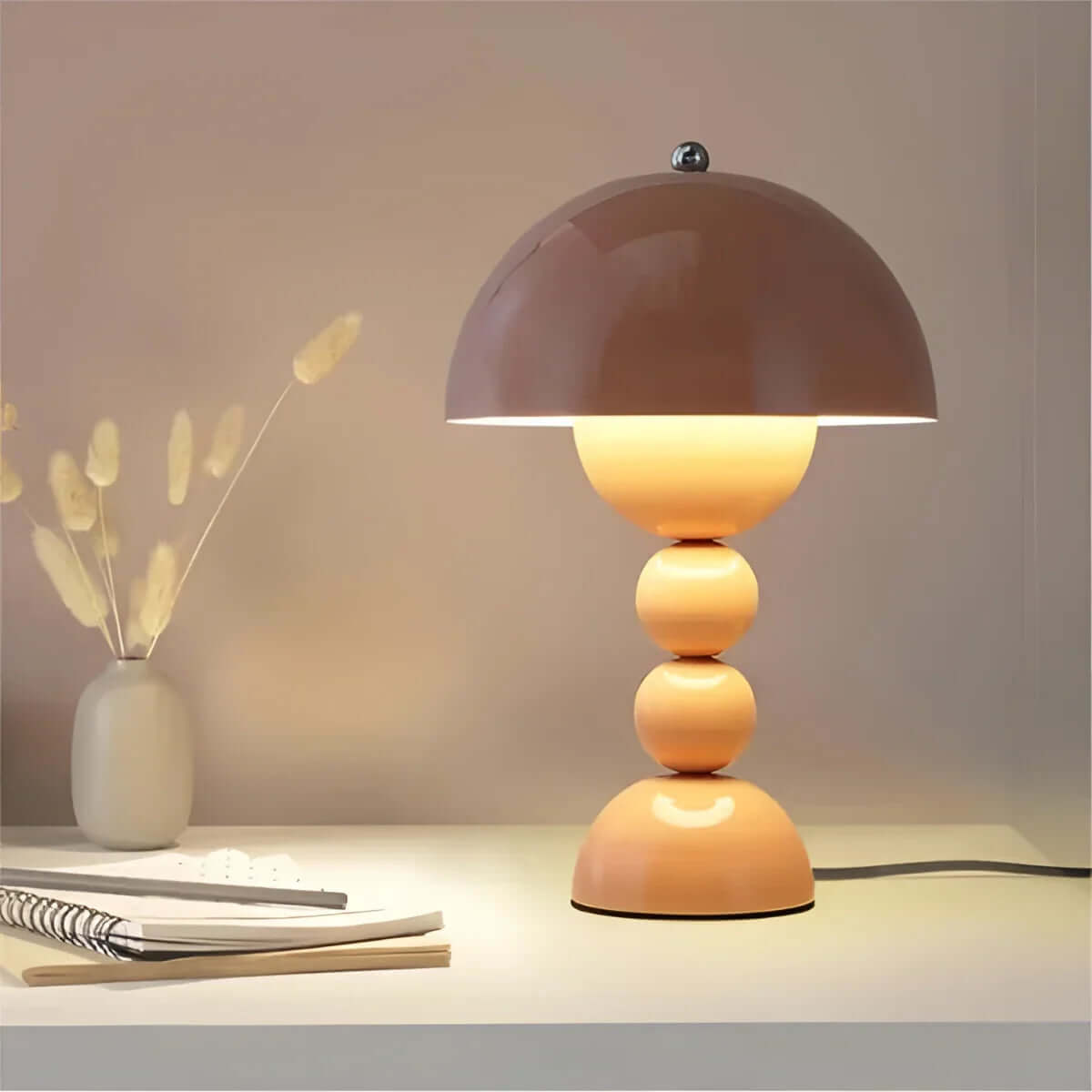 Vintage Mid-Century Modern Mushroom Lamp - Retro Acrylic Dome Light for Table & Desk