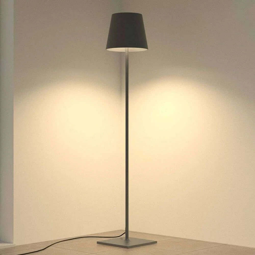Rechargeable LED Floor Lamp - Modern Adjustable Aluminum & Acrylic Lamp - White/Black