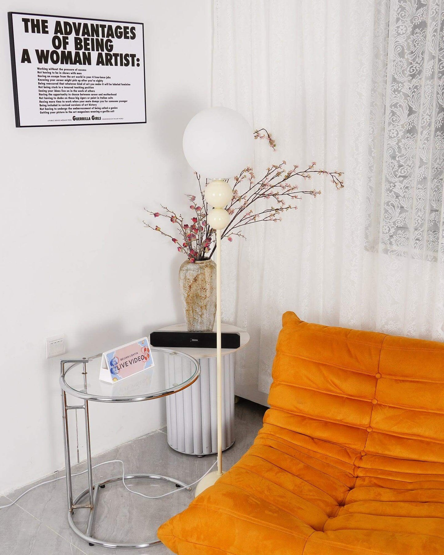 Modern Clavel Floor Lamp: Metal & Glass Design | E26/E27 Base | 5W LED