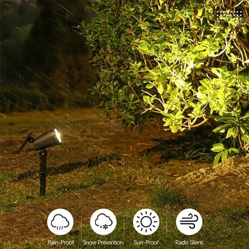 Solar Powered Modern Black Outdoor Floor Light - 30.5CM