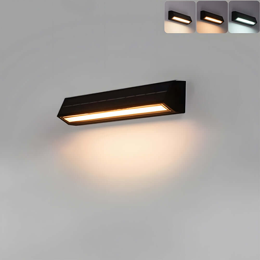 Modern Acrylic Outdoor Solar Wall Light IP65 - Weatherproof Garden, Patio, Pathway Lighting
