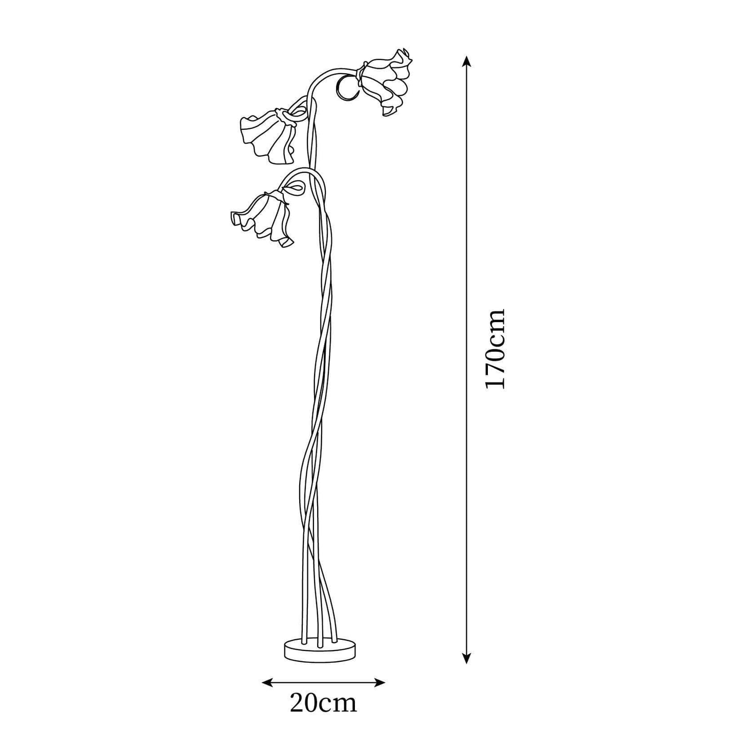 Calla Lily Flower Floor Lamp - Elegant Green Matte Finish with Delicate White Flowers