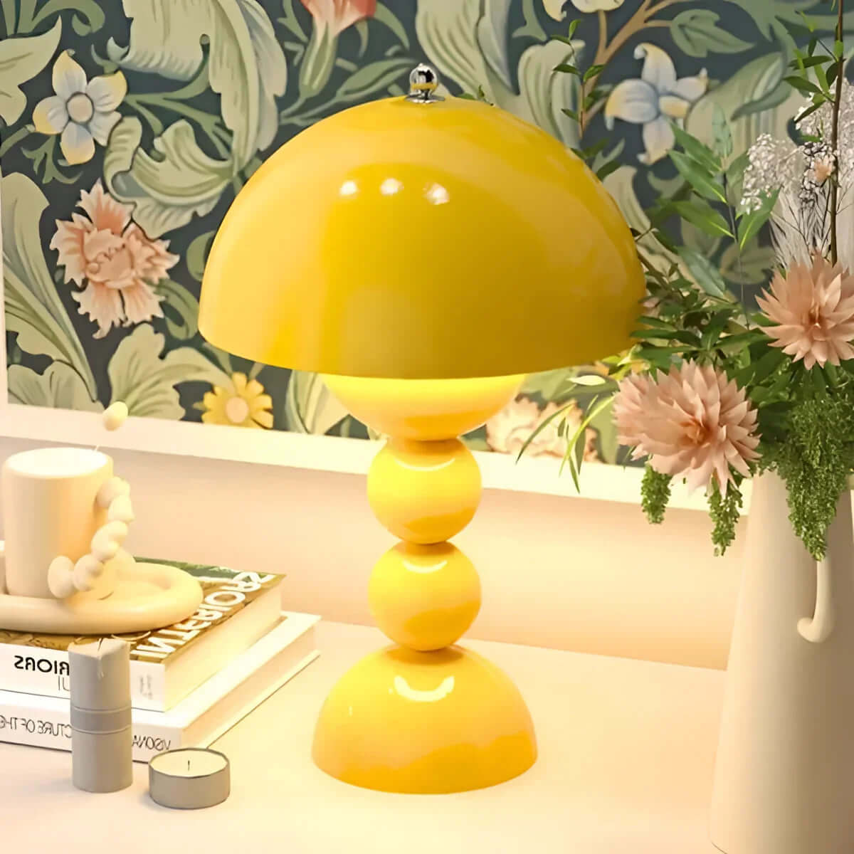 Vintage Mid-Century Modern Mushroom Lamp - Retro Acrylic Dome Light for Table & Desk