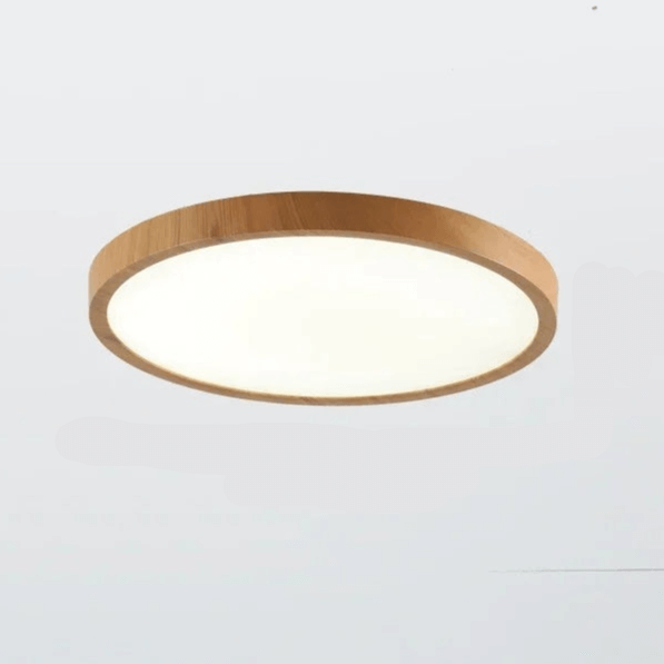 Ultrathin LED Ceiling Light, Modern Walnut Wood Grain, Dimmable, 30cm/40cm