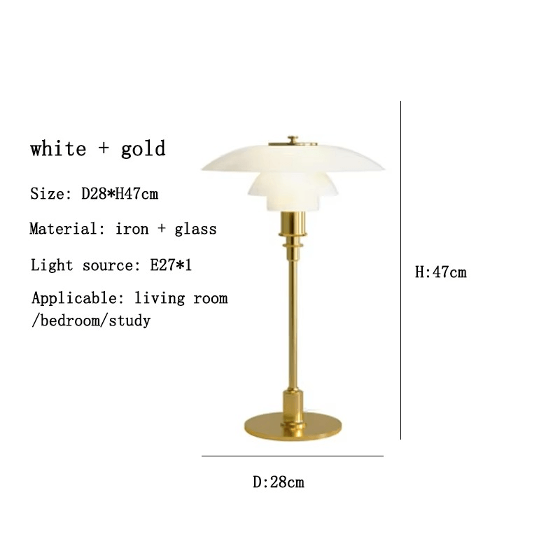 Modern Danish Designer Table Lamp with LED Light - Dimmable - 11" x 18.5"