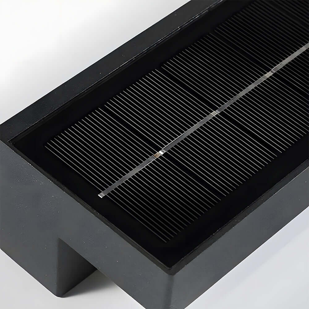 Solar LED Outdoor Wall Light, Black, Modern Waterproof Wall Sconce, 17/32CM