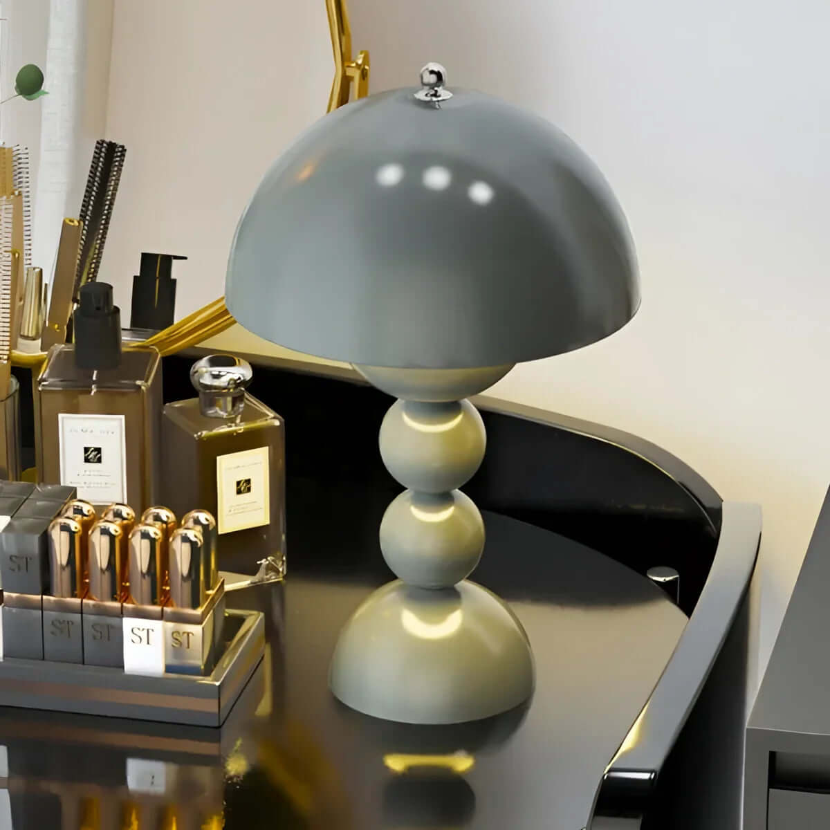 Vintage Mid-Century Modern Mushroom Lamp - Retro Acrylic Dome Light for Table & Desk