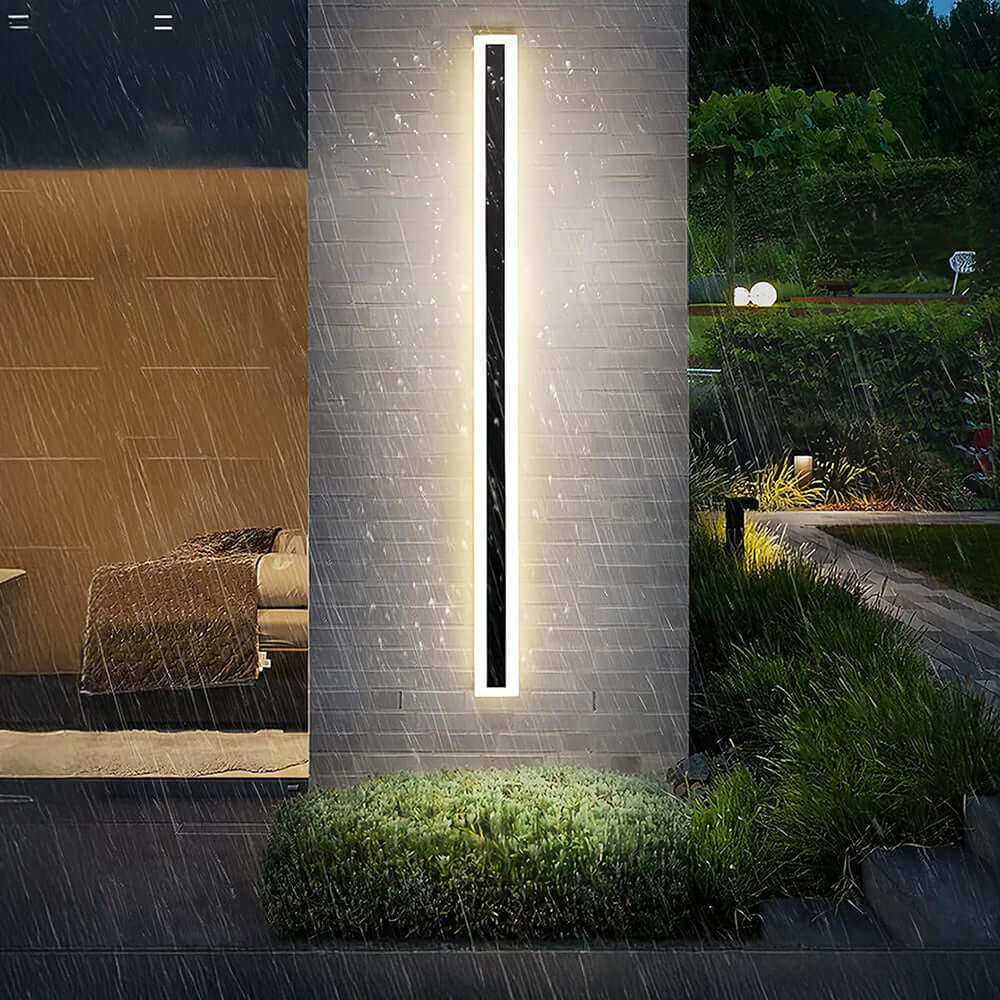 IP65 Modern Minimalist LED Outdoor Wall Light, Black Acrylic, Weatherproof