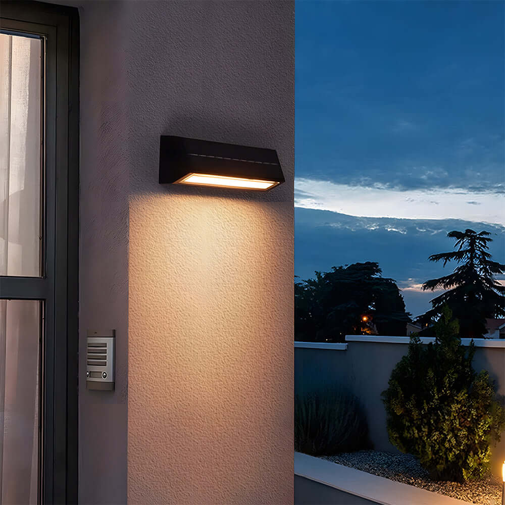 Modern Acrylic Outdoor Solar Wall Light IP65 - Weatherproof Garden, Patio, Pathway Lighting