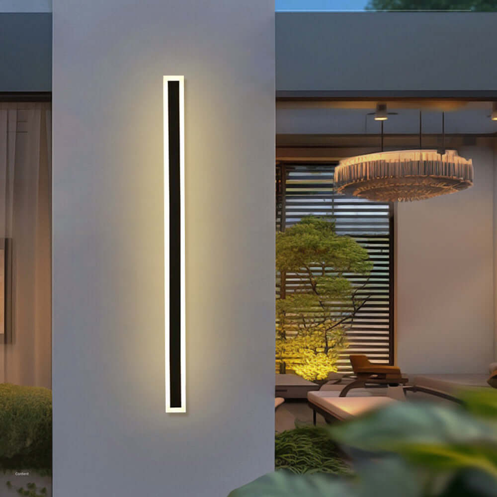 IP65 Modern Minimalist LED Outdoor Wall Light, Black Acrylic, Weatherproof