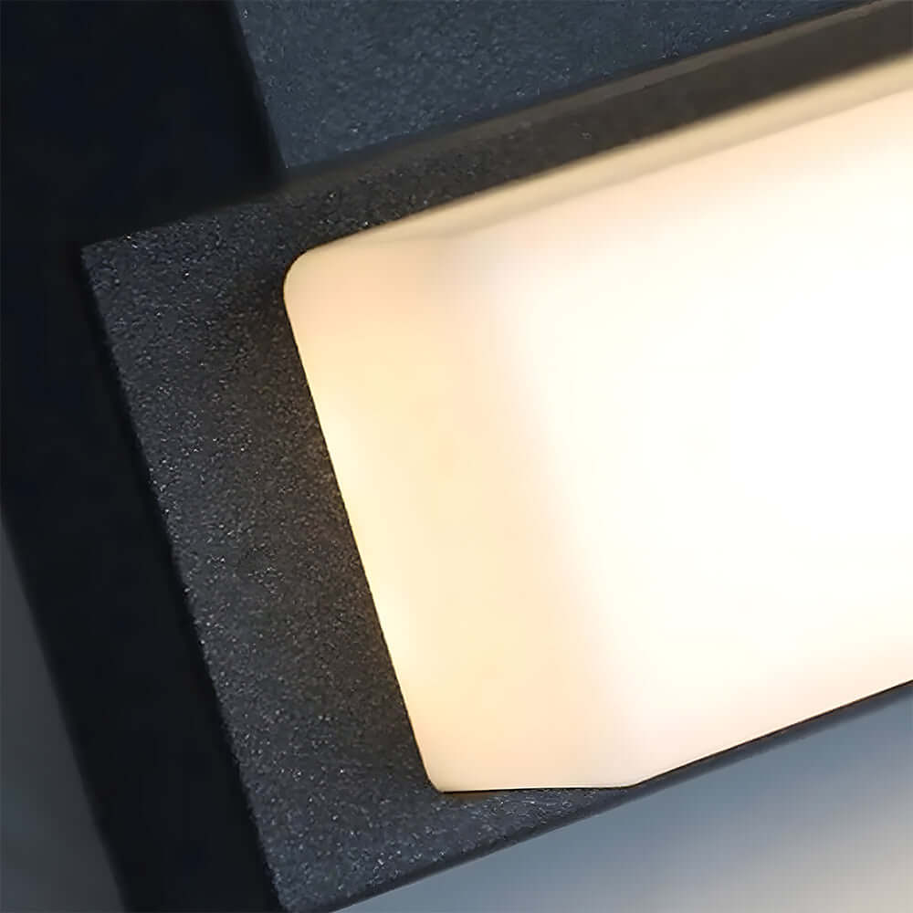 Solar LED Outdoor Wall Light, Black, Modern Waterproof Wall Sconce, 17/32CM