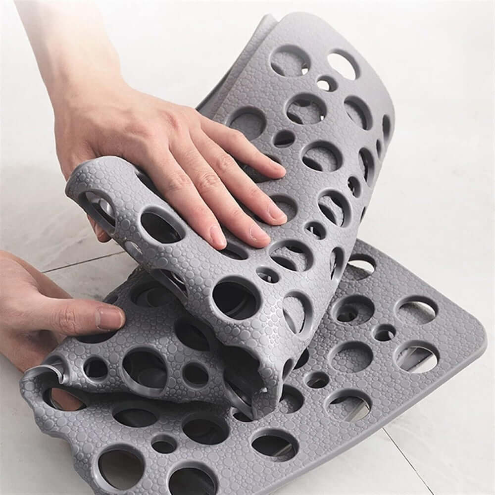Luxury Anti-Slip Shower Mat, Mold-Resistant Bath Mat with Strong Suction Cups, Quick-Drainage, 70x38cm