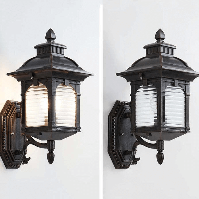 Antique Glass Outdoor Wall Lamp - Vintage Charm for Courtyards