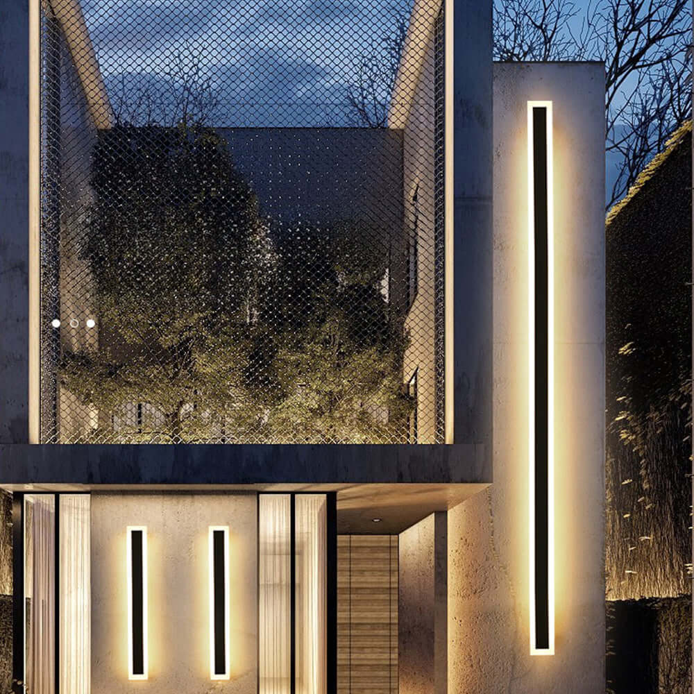 IP65 Modern Minimalist LED Outdoor Wall Light, Black Acrylic, Weatherproof