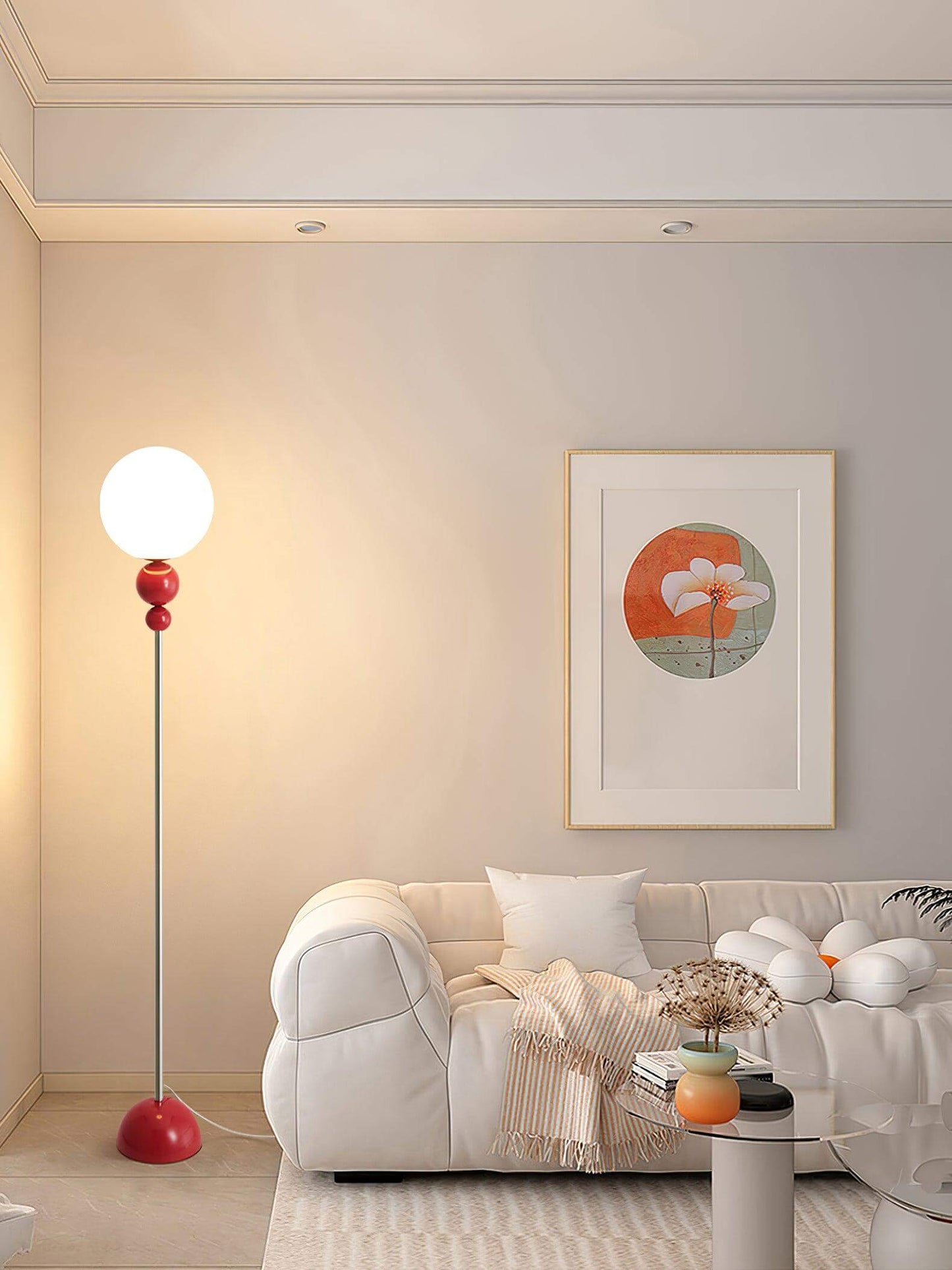 Modern Clavel Floor Lamp: Metal & Glass Design | E26/E27 Base | 5W LED