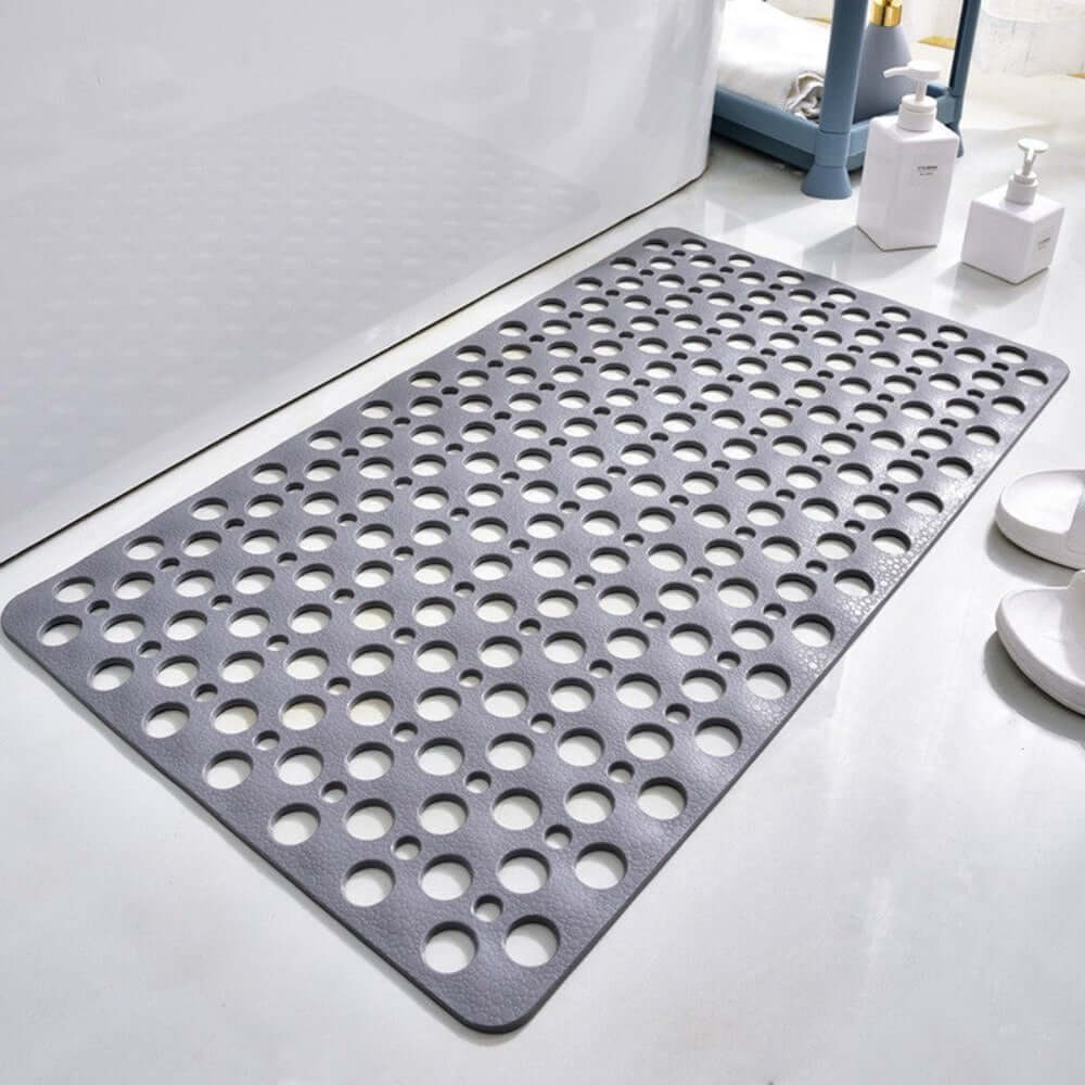 Luxury Anti-Slip Shower Mat, Mold-Resistant Bath Mat with Strong Suction Cups, Quick-Drainage, 70x38cm