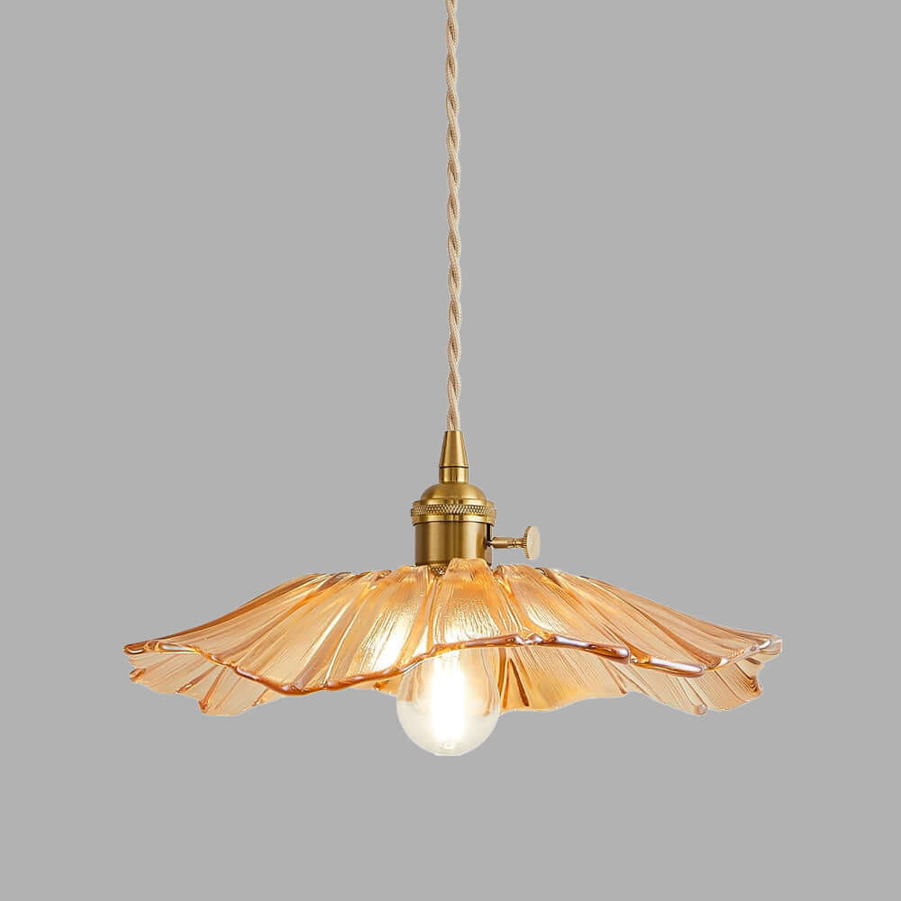 Retro Flower Glass Pendant Light for Dining Room, Vintage Hanging Lamp