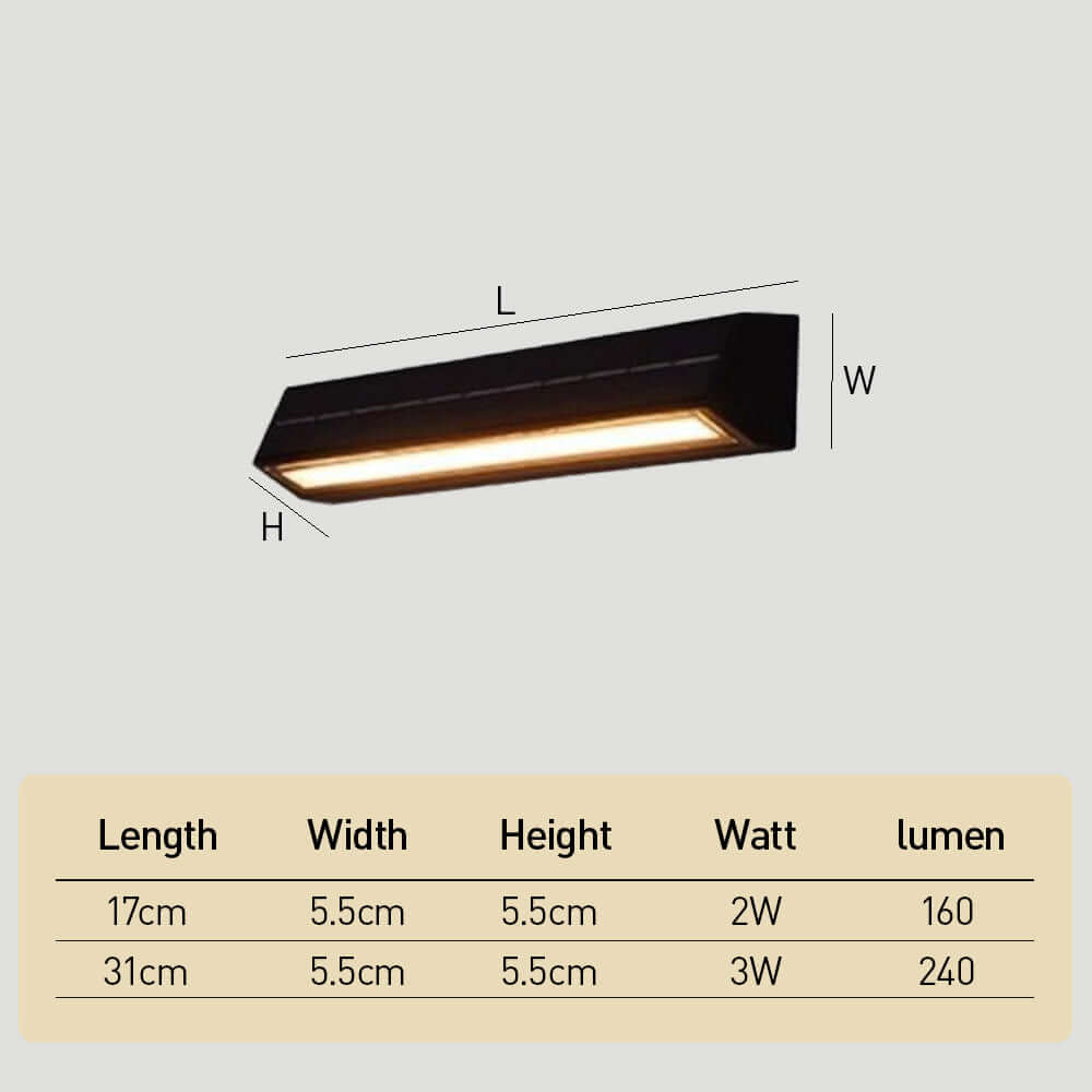 Modern Acrylic Outdoor Solar Wall Light IP65 - Weatherproof Garden, Patio, Pathway Lighting
