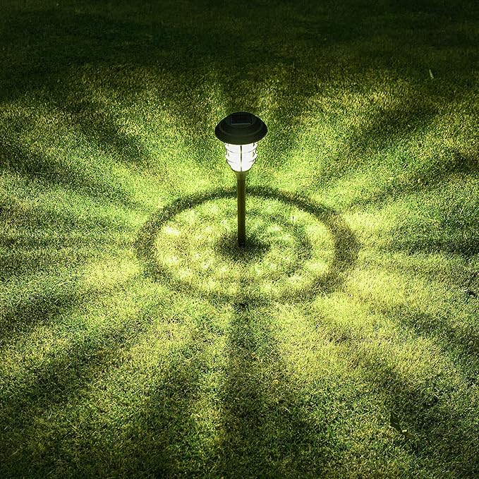 Solar Garden Lamps Torch Lights Outdoor 6-Pack - Black Aluminum & Plastic - 10 Lumens - 59cm H x 16cm W