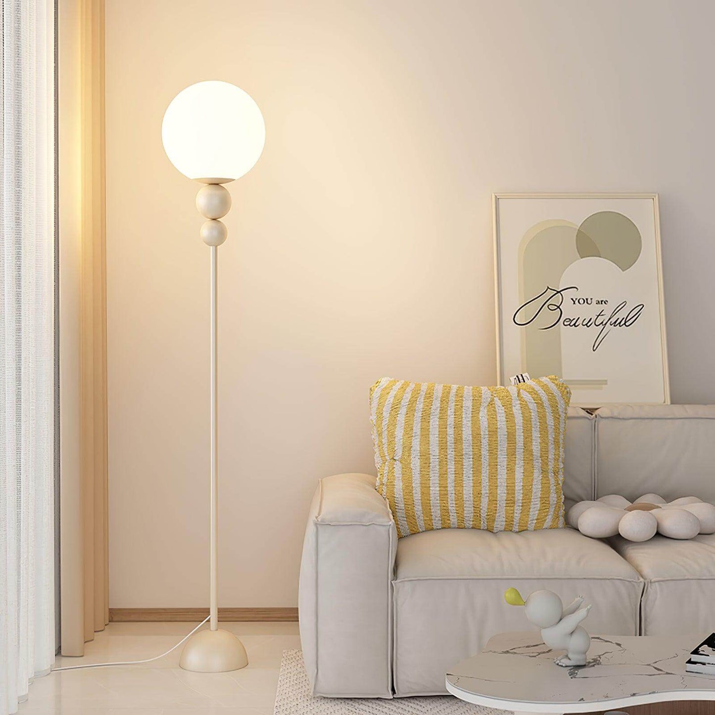 Modern Clavel Floor Lamp: Metal & Glass Design | E26/E27 Base | 5W LED
