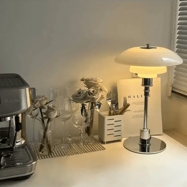 Modern Danish Designer Table Lamp with LED Light - Dimmable - 11" x 18.5"