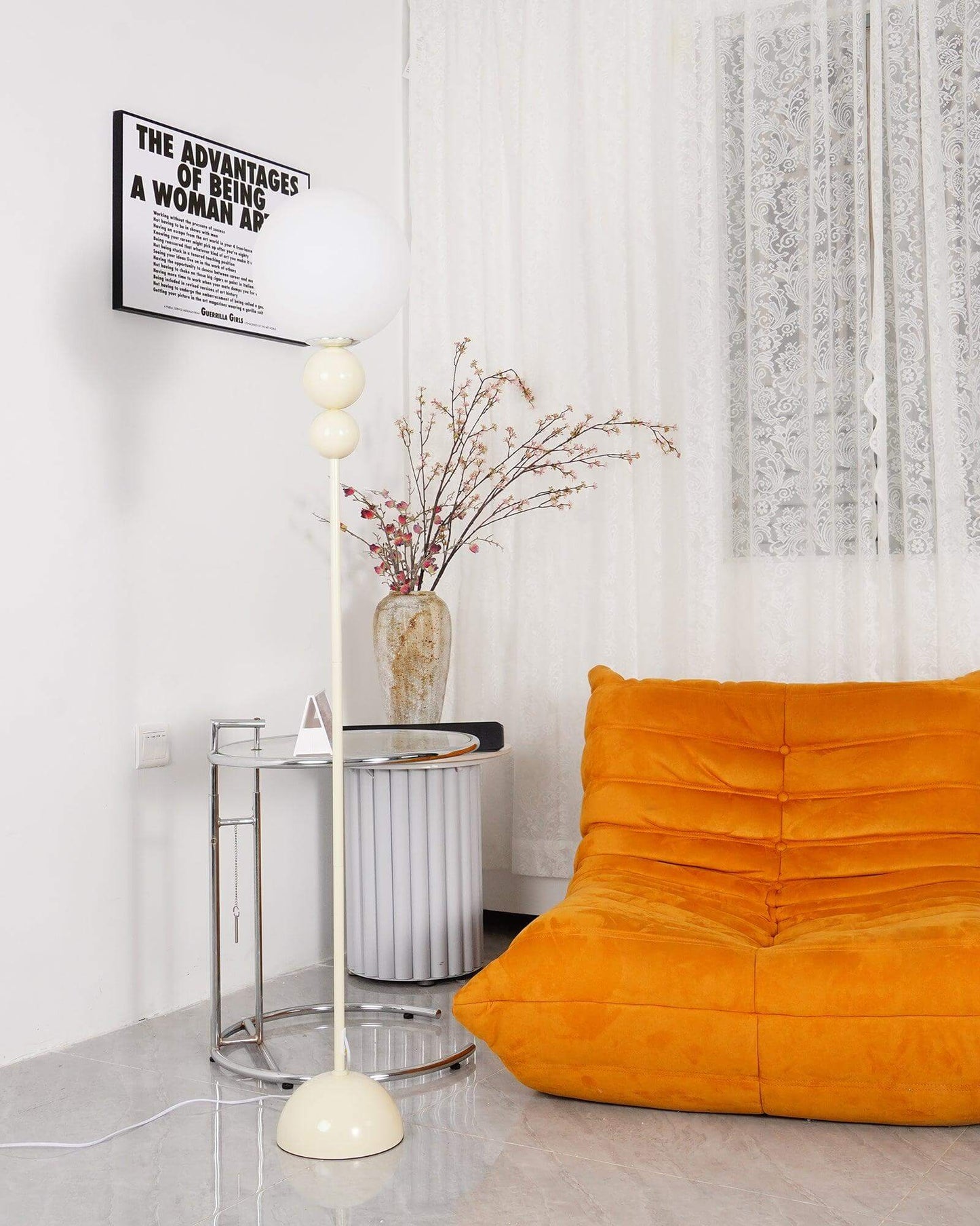 Modern Clavel Floor Lamp: Metal & Glass Design | E26/E27 Base | 5W LED