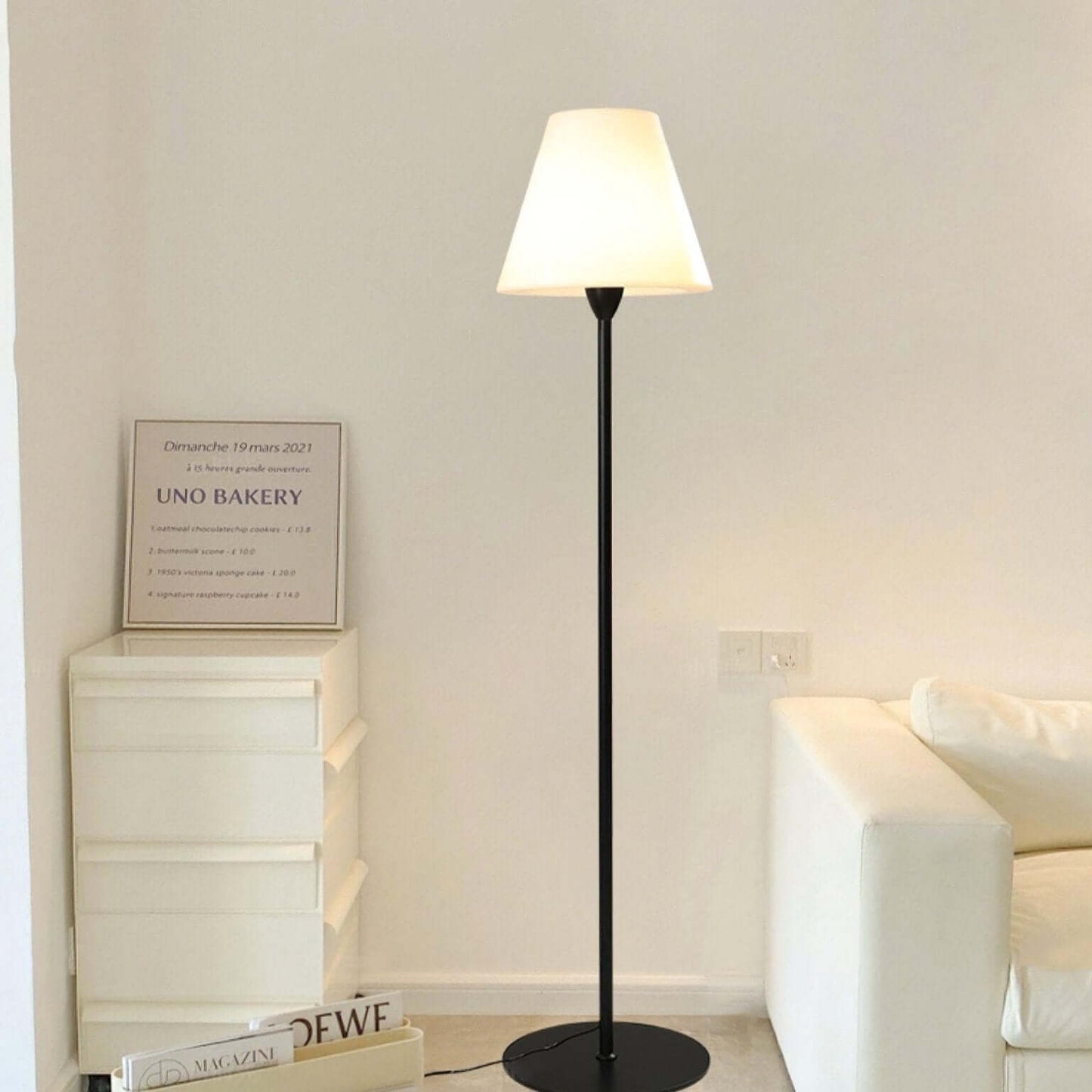 Modern Ward Floor Lamp - Metal & Acrylic - Black & White Options