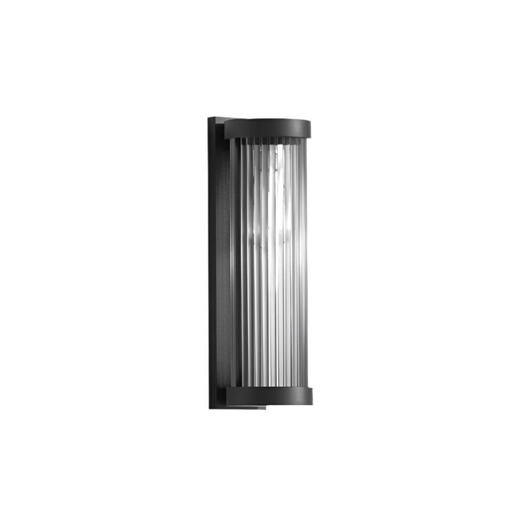 Modern Cylindrical Metal & Glass Outdoor Solar IP65 Waterproof Wall Lamp