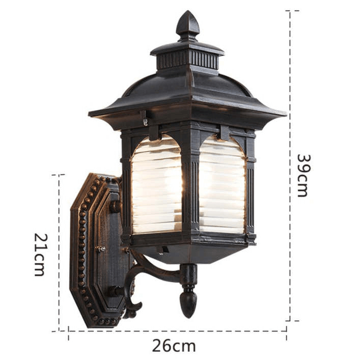 Antique Glass Outdoor Wall Lamp - Vintage Charm for Courtyards