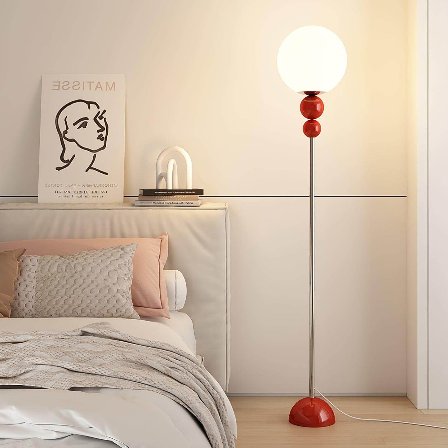 Modern Clavel Floor Lamp: Metal & Glass Design | E26/E27 Base | 5W LED