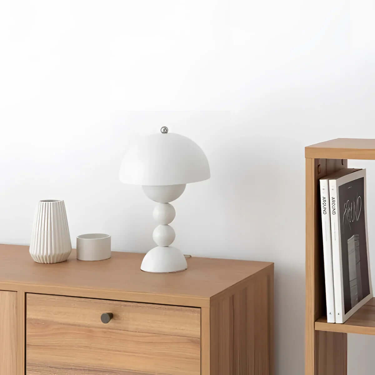 Vintage Mid-Century Modern Mushroom Lamp - Retro Acrylic Dome Light for Table & Desk