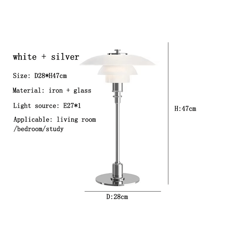 Modern Danish Designer Table Lamp with LED Light - Dimmable - 11" x 18.5"