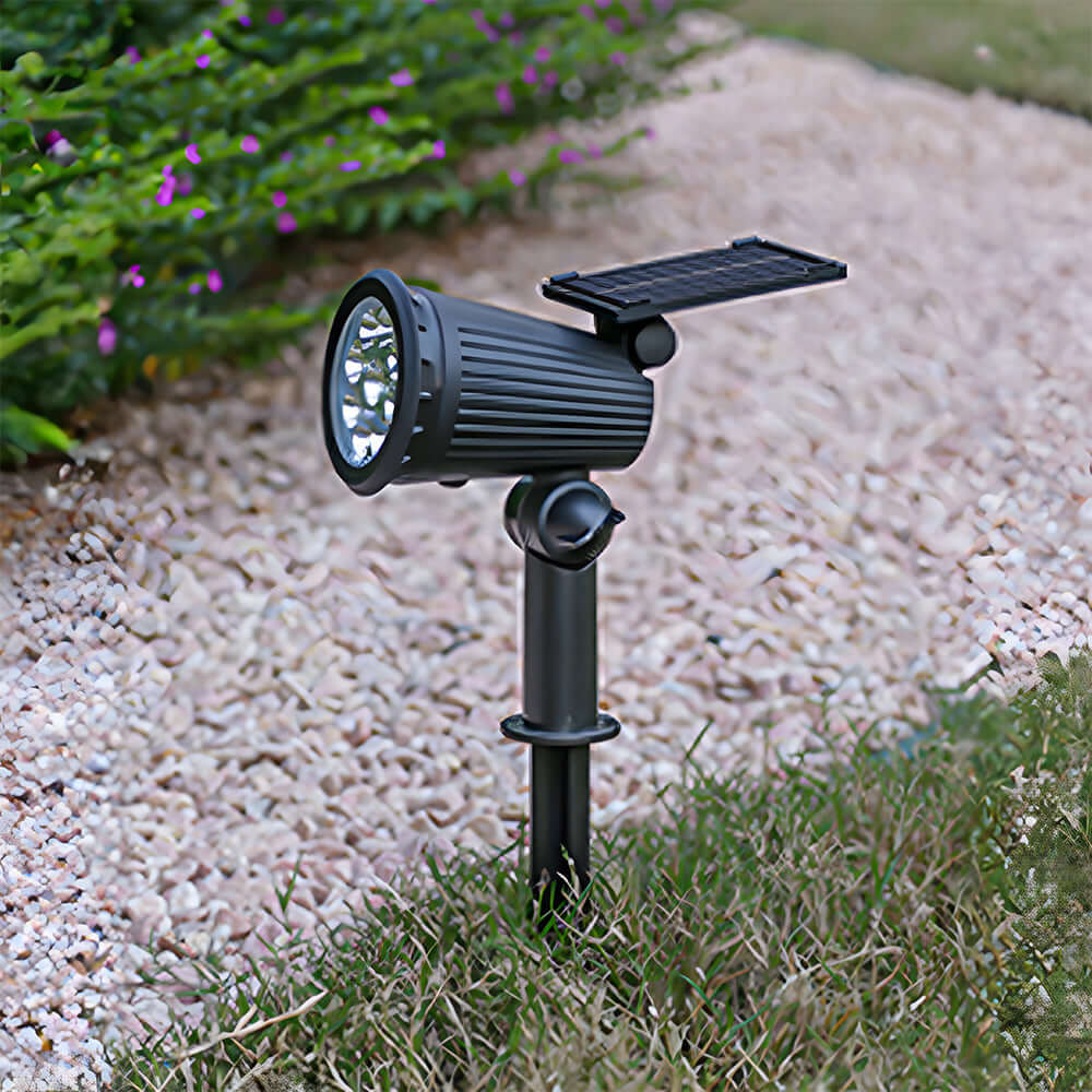 Solar Powered Modern Black Outdoor Floor Light - 30.5CM