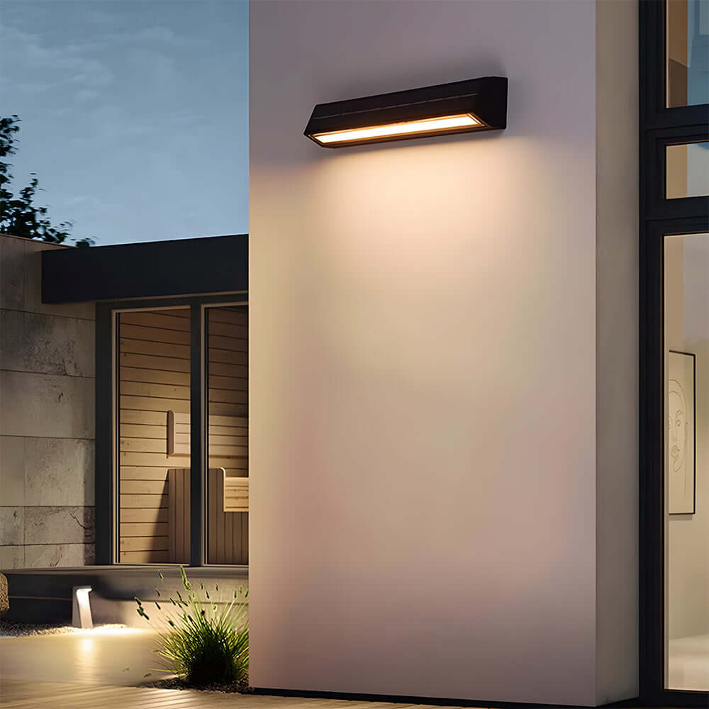Modern Acrylic Outdoor Solar Wall Light IP65 - Weatherproof Garden, Patio, Pathway Lighting