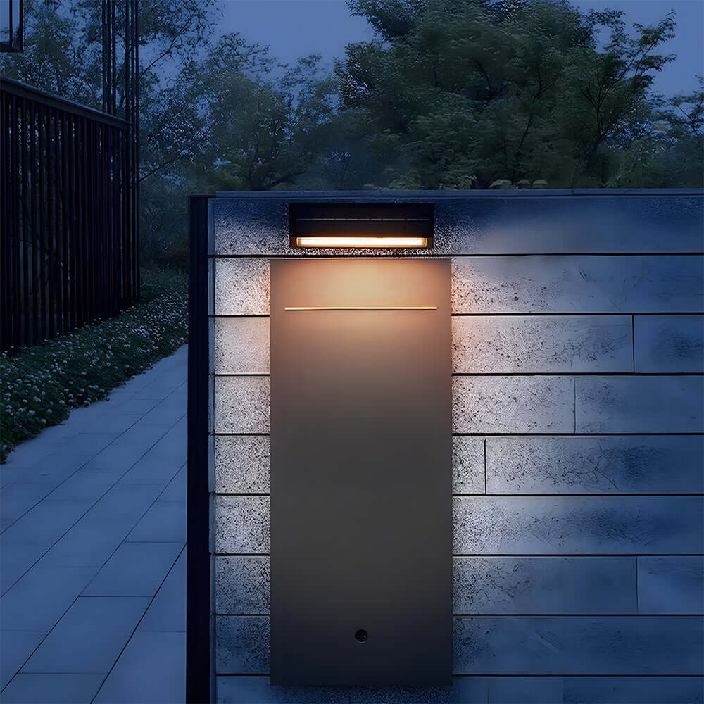 Modern Acrylic Outdoor Solar Wall Light IP65 - Weatherproof Garden, Patio, Pathway Lighting