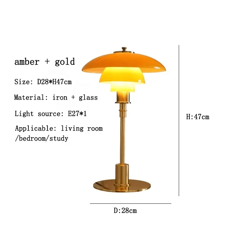 Modern Danish Designer Table Lamp with LED Light - Dimmable - 11" x 18.5"