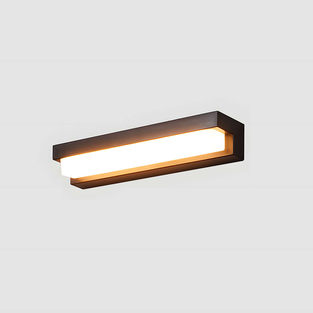 Solar LED Outdoor Wall Light, Black, Modern Waterproof Wall Sconce, 17/32CM