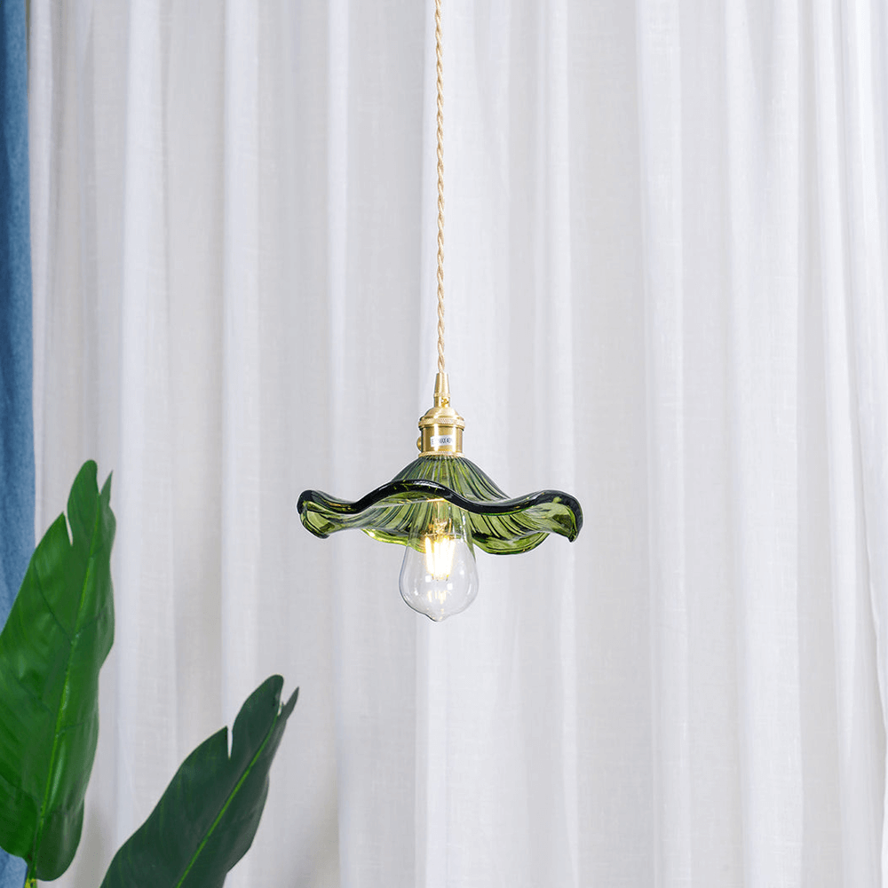 Hibiscus Flower Glass LED Pendant Light - Elegant Hanging Lamp
