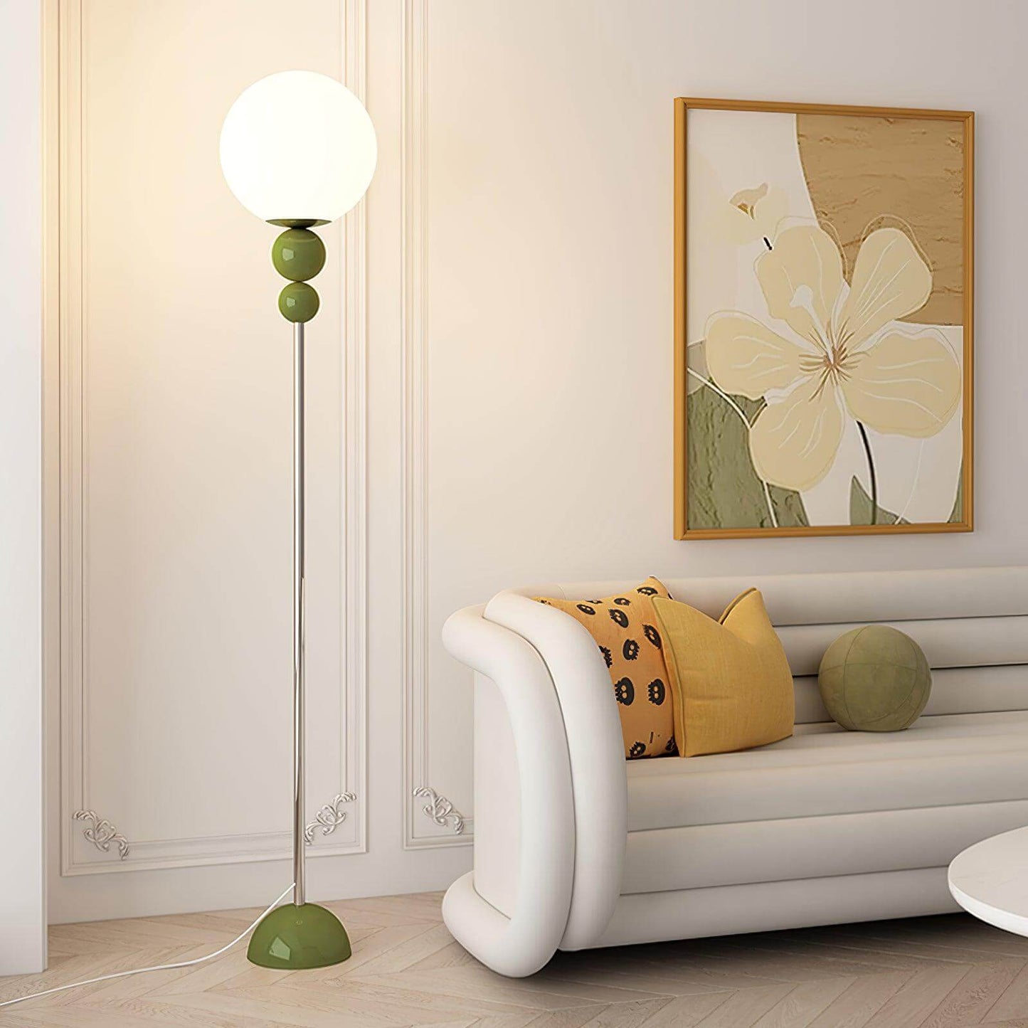 Modern Clavel Floor Lamp: Metal & Glass Design | E26/E27 Base | 5W LED