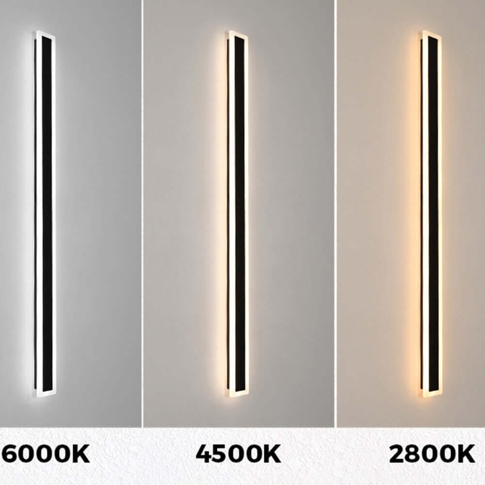 IP65 Modern Minimalist LED Outdoor Wall Light, Black Acrylic, Weatherproof