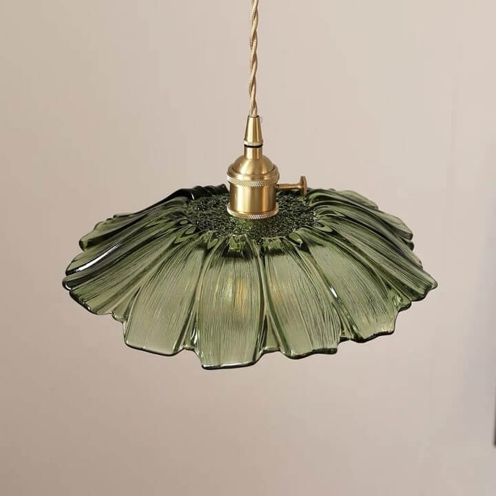 Retro Flower Glass Pendant Light for Dining Room, Vintage Hanging Lamp