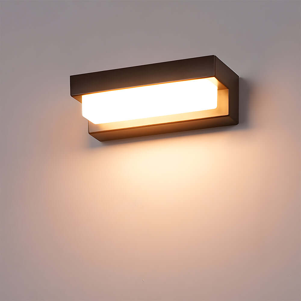 Solar LED Outdoor Wall Light, Black, Modern Waterproof Wall Sconce, 17/32CM